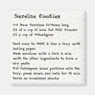 Sardine Cookies Recipe Magnet pink