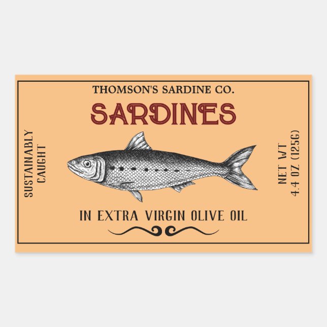 Sardine Custom Label  Sticker  (Front)