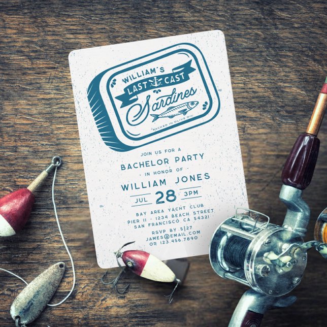 Sardine Fishing Bachelor Party Vintage Nautical  Invitation (Creator Uploaded)