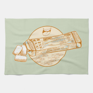 Sardine flavoured chewing gum funny fish tea towel