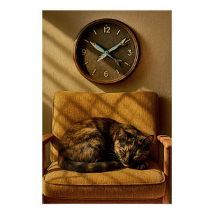 Sardine O’clock Dreamtime – Surreal Cat Art Poster