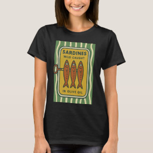 Sardine Retro Cute Vintage Fish Tin - Classic Medi T-Shirt