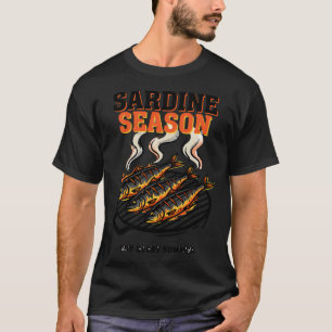 Sardine Season BBQ Retro Poster — Grilled Fish G T-Shirt