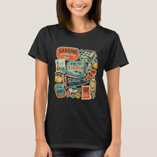 Sardine Souvenir Sheet Retro Seaside Tinned Fish T T-Shirt