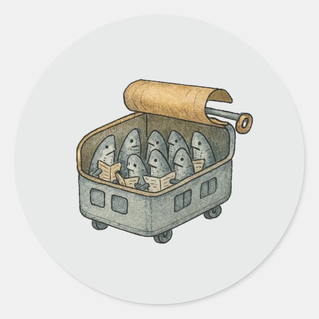 Sardine Subway Ride Classic Round Sticker (Front)