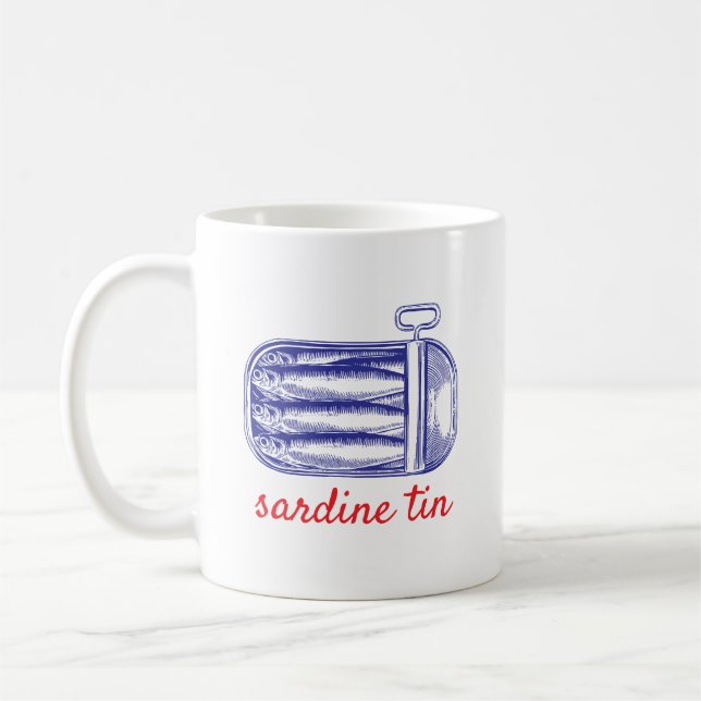Sardine tin coffee mug (Left)