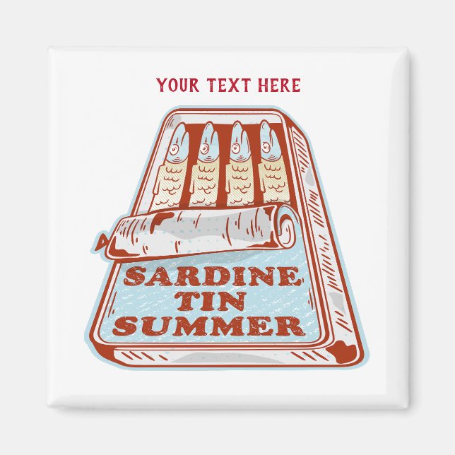 Sardine tin summer magnet (Front)