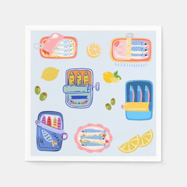 Sardines and Lemons Napkin (Front)