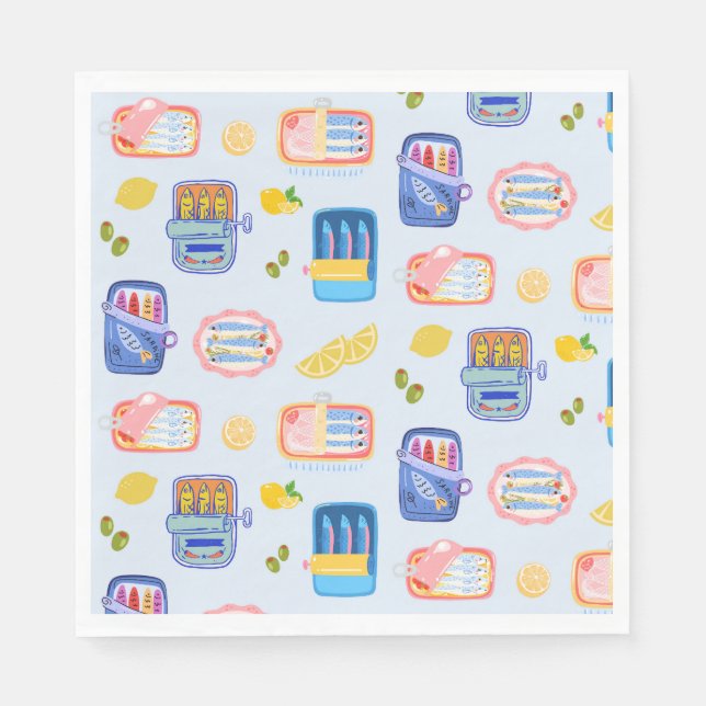 Sardines and Lemons Napkin (Front)