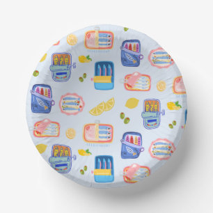 Sardines and Lemons Paper Plate