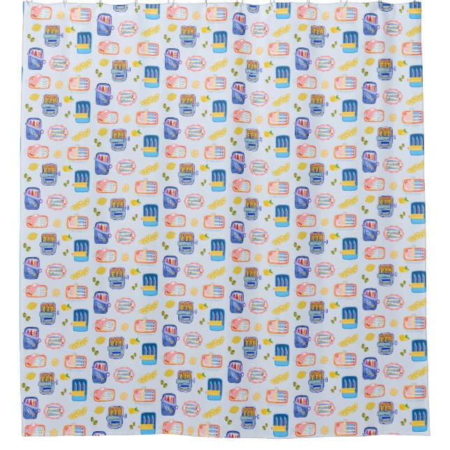 Sardines and Lemons Shower Curtain (Front)