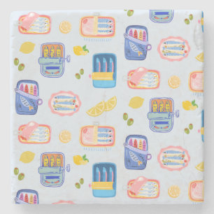 Sardines and Lemons Stone Coaster