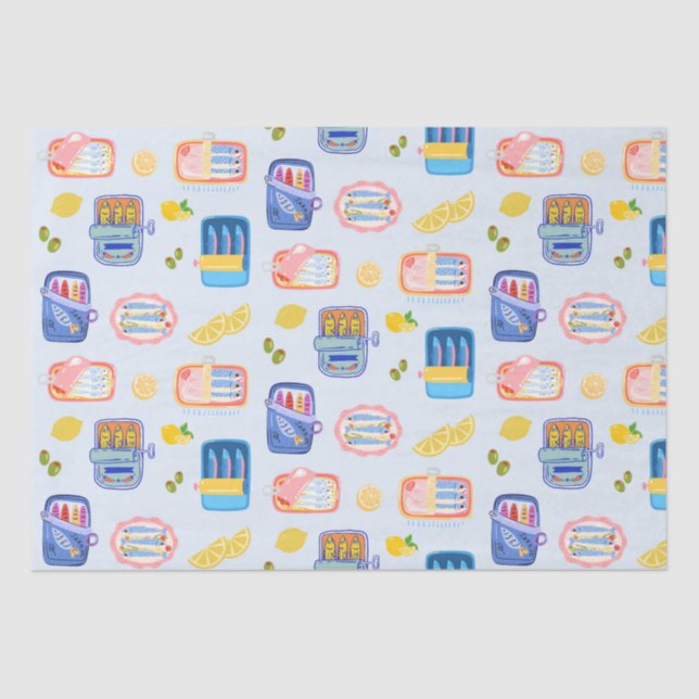 Sardines and Lemons Tissue Paper (Front)