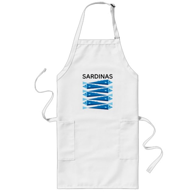 Sardines blue and white fish apron (Front)