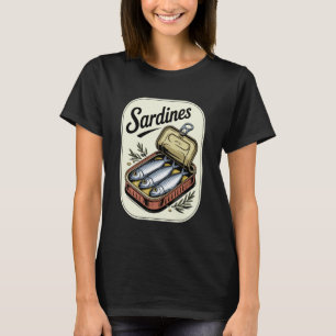 Sardines Can Illustration Fish Seafood Lover Sardi T-Shirt