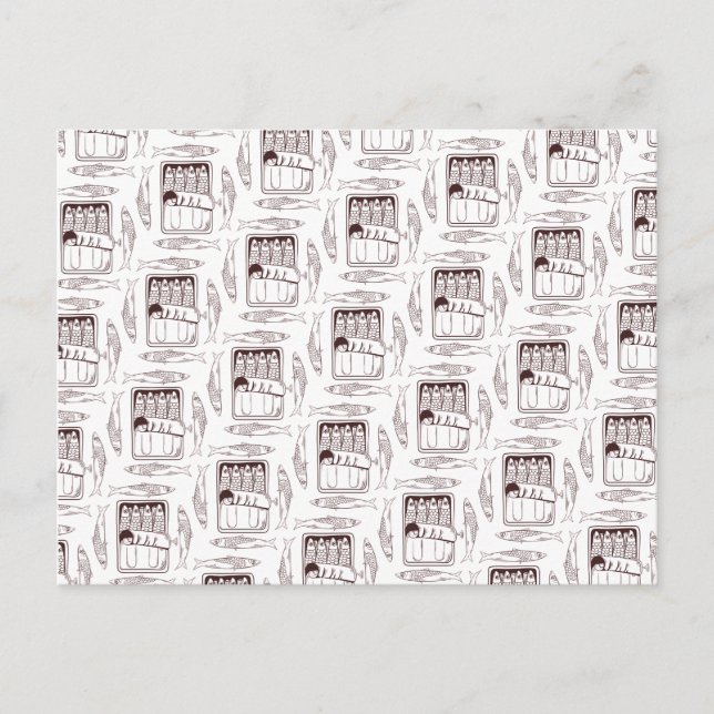 sardines can pattern trans postcard (Front)