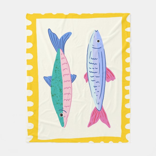 Sardines Duo Fleece Blanket (Front)