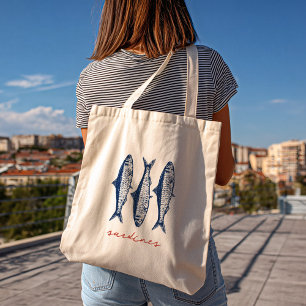 Sardines Fisherman Core Aesthetic Coastal Tote Bag