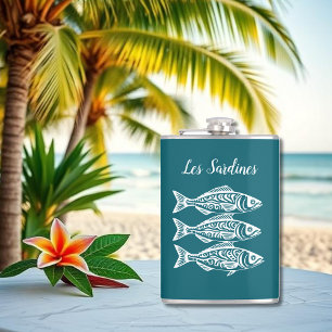 Sardines-Hawaiian-Fisherman Core-Teal Hip Flask