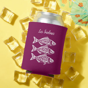 Sardines- Hawaiian- Fisherman Core-Wine Colour Can Cooler