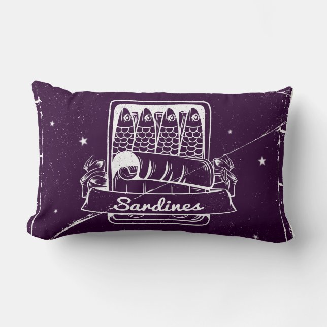 Sardines in a tin Distressed Lumbar Cushion (Front)