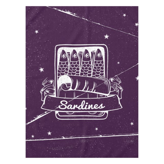 Sardines in a tin Distressed Tablecloth (Front)