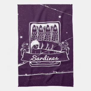 Sardines in a tin Distressed Tea Towel