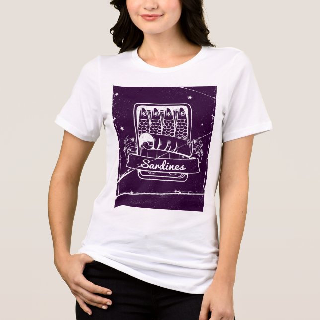 Sardines in a tin Distressed Tri-Blend Shirt (Front)