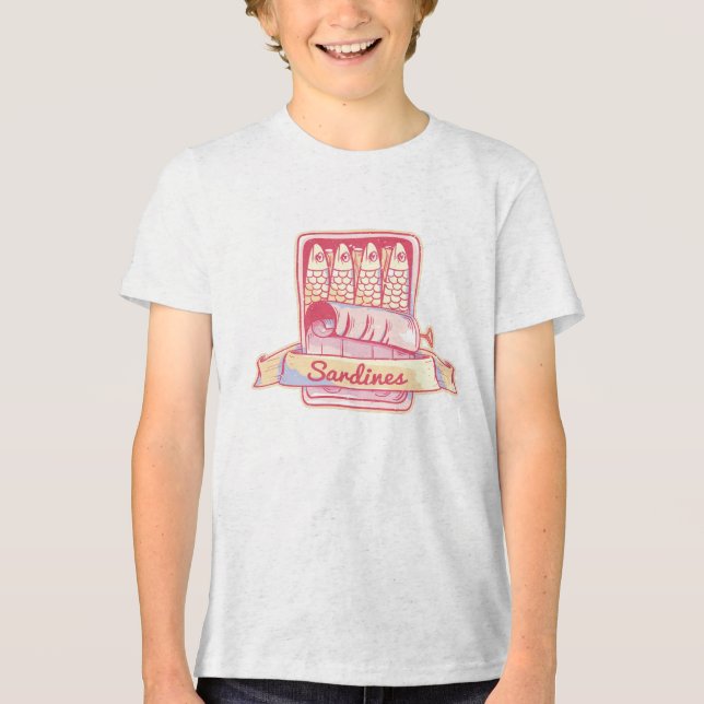 Sardines in a tin Tri-Blend shirt (Front)