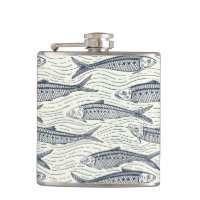 Sardines in Motion in navy and ivory