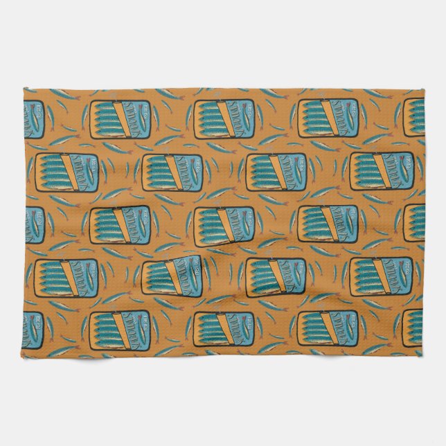 Sardines in Mustard Tea Towel (Horizontal)