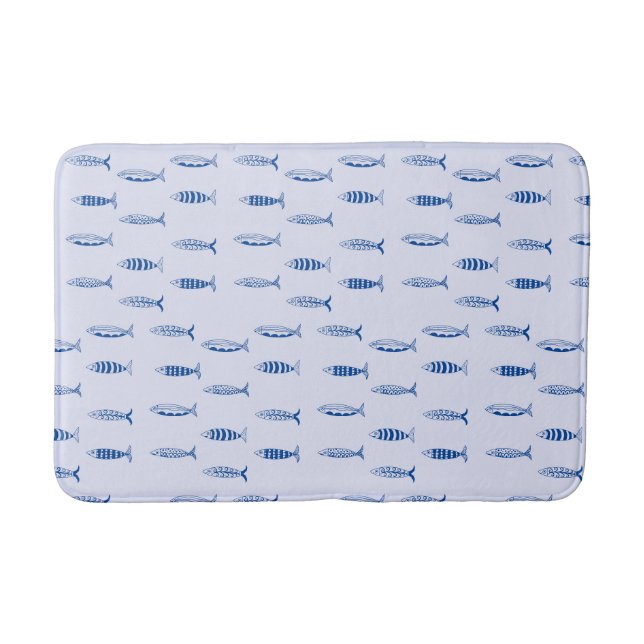 Sardines Pattern Bath Mat (Front)