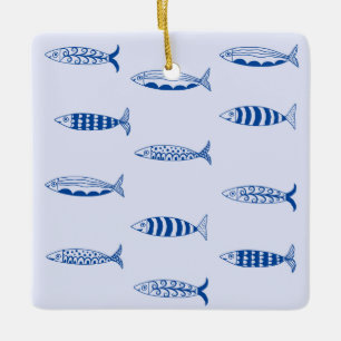 Sardines Pattern Ceramic Ornament