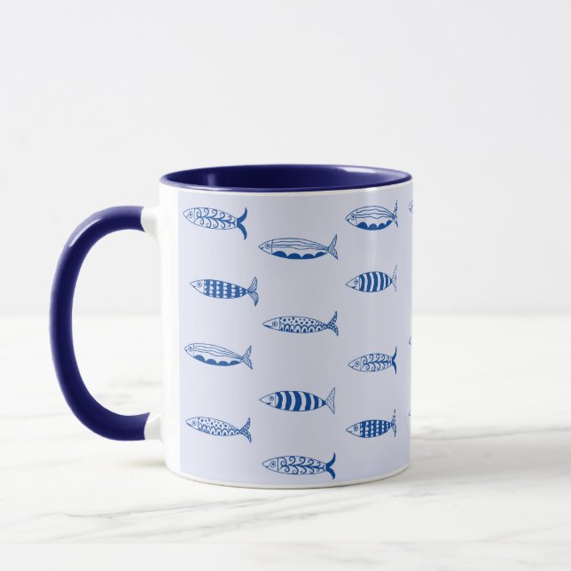 Sardines Pattern Mug (Left)