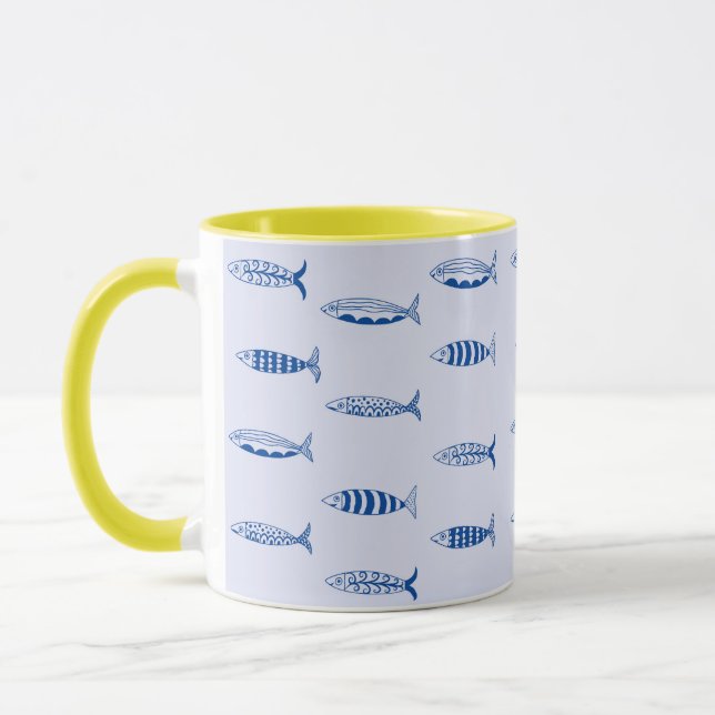 Sardines Pattern Mug (Left)