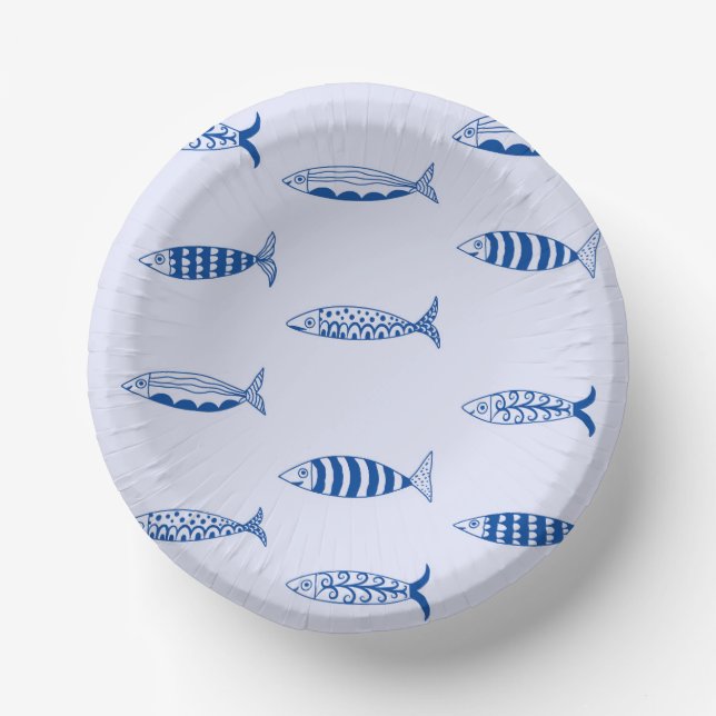 Sardines Pattern Paper Plate (Front)