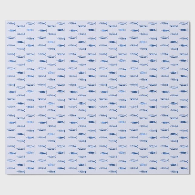 Sardines Pattern Wrapping Paper (Flat)