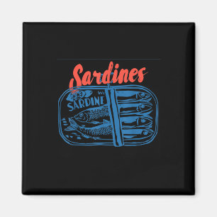 Sardines Tinned Fish Retro Graphic For Men Women  Magnet