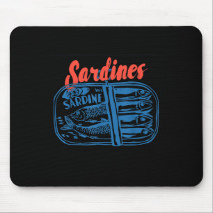 Sardines Tinned Fish Retro Graphic For Men Women Mouse Mat