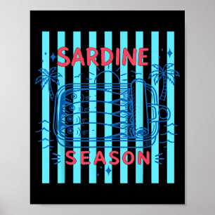 Sardines Tinned Fish Retro Graphic Summer For Men Poster