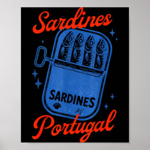 Sardines Tinned Fish Retro Graphic Summer for Men Poster