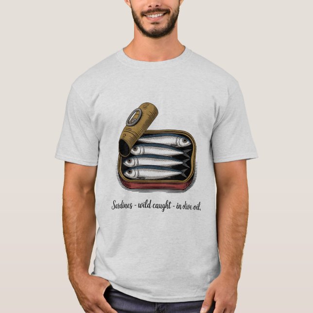 Sardines Tinned Fish Retro Graphic Summer for Men T-Shirt (Front)