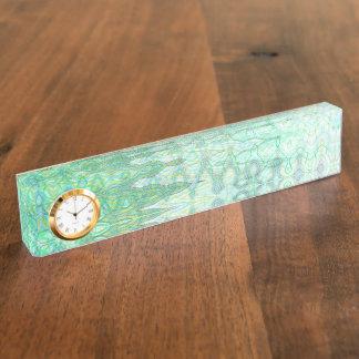 Sardinia Desk Nameplate with Clock