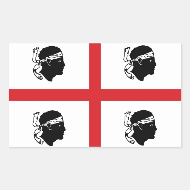 sardinia flag italy region island ethnic rectangular sticker (Front)