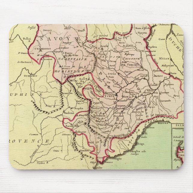 Sardinia, France, Italy Mouse Mat (Front)