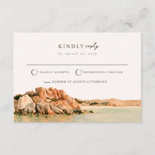Sardinia Granite Cove Wedding Mail Back RSVP Card 