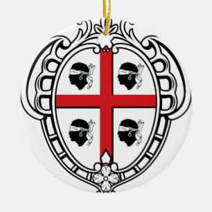 Sardinia (Italy) Coat of Arms Ceramic Tree Decoration