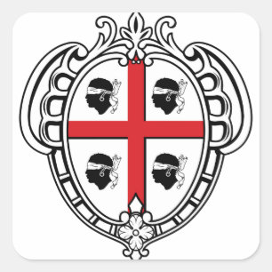 Sardinia (Italy) Coat of Arms Square Sticker