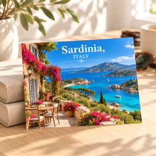Sardinia Italy Sunny Turquoise Bay Travel Postcard