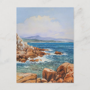 Sardinia  Italy Watercolor Painting Postcard